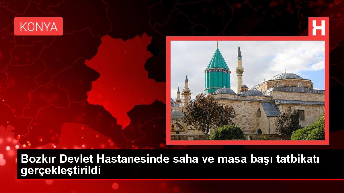 Son dakika haber... Bozkır Devlet Hastanesinde saha ve masa başı tatbikatı gerçekleştirildi