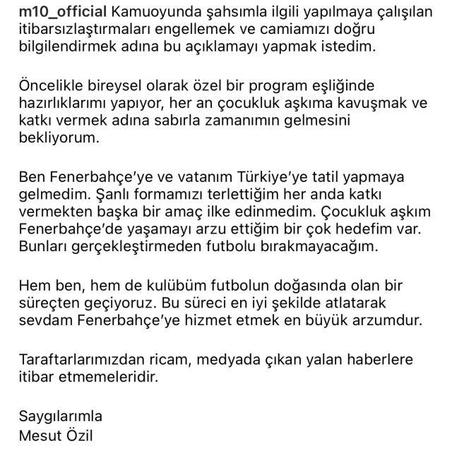 Fenerbahçe'yi takip etmeyi bırakan Mesut Özil suskunluğunu bozdu! Paylaşımına tepki yağıyor Fenerbahçe'yi takip etmeyi bırakan Mesut Özil suskunluğunu bozdu! Paylaşımına tepki yağıyor
