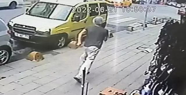 Fatih'te havaya uçtuğu kazadan 1 saat sonra işine geri döndü