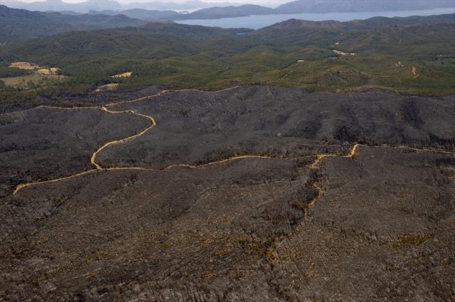 Marmaris'te orman yangının ilk başladığı nokta havadan görüntülendi, manzara yürek yakıyor Marmaris'te orman yangının ilk başladığı nokta havadan görüntülendi, manzara yürek yakıyor