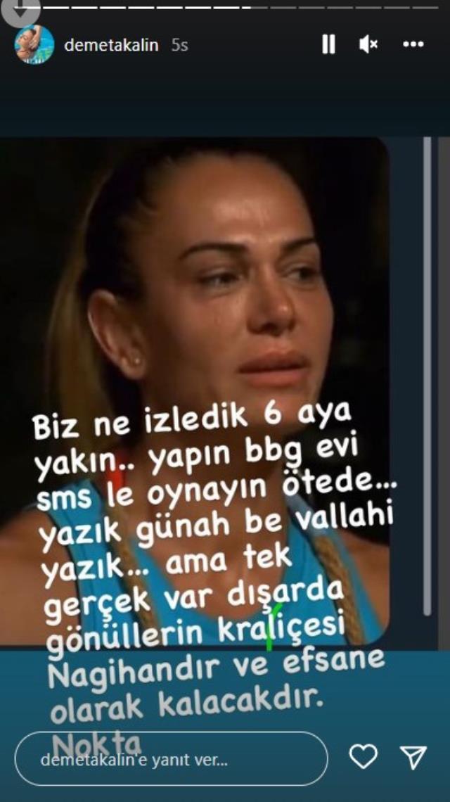 Demet Akalın, Nagihan'ın Survivor'dan elenmesine tepki gösterdi: Yazık günah