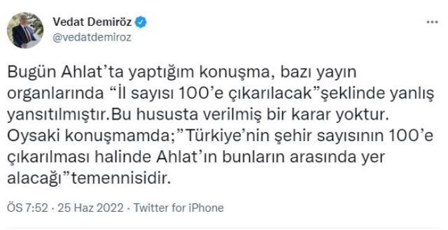Türkiye'nin il sayısı 100'e yükseliyor! Bitlis'in Ahlat ilçesi de şehir statüsüne kavuşacak