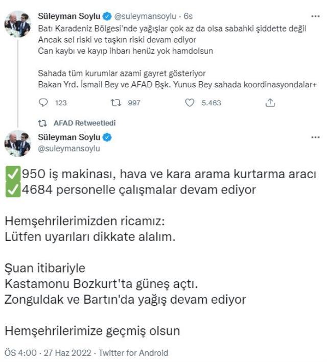 Bozkurt'taki selde mahsur kalan vatandaş AFAD ekipleri tarafından kurtarıldı