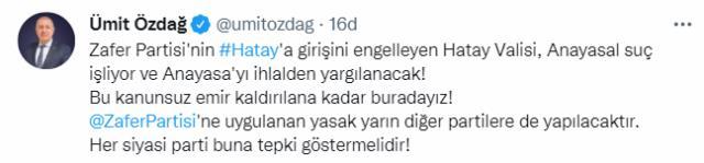 Hatay'a girişi engellenen Özdağ, tüm partilere yasağa tepki gösterme çağrısı yaptı! İlk yanıt Muharrem İnce'den geldi