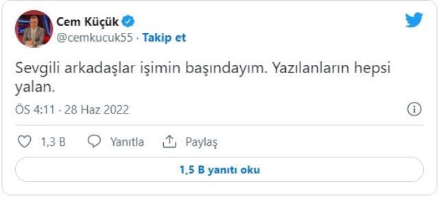 Cem Küçük istifa etti mi? Cem Küçük TGRT'den ayrıldı mı?