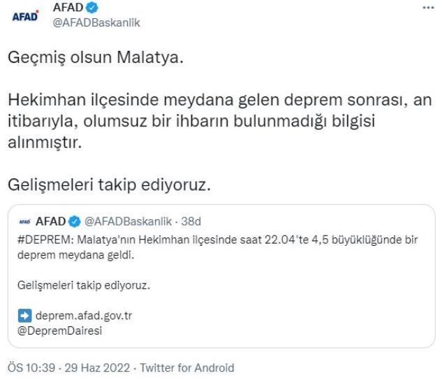 Malatya depremi hasar oldu mu? Depremde ölen veya yaralanan var mı? 29 Haziran 2022 depremde olumsuz bir durum yaşandı mı? Vefat eden oldu mu? Malatya depremi hasar oldu mu? Depremde ölen veya yaralanan var mı? 29 Haziran 2022 depremde olumsuz bir durum yaşandı mı? Vefat eden oldu mu?