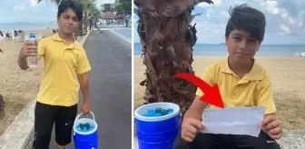 13 yaşındaki Alperen, su ve limonata satıp gelirini Mehmetçik Vakfı'na bağışlıyor