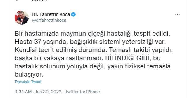 Mayamun Çiçeği SON DAKİKA! Türkiye'de Maymun Çiçeği görüldü!