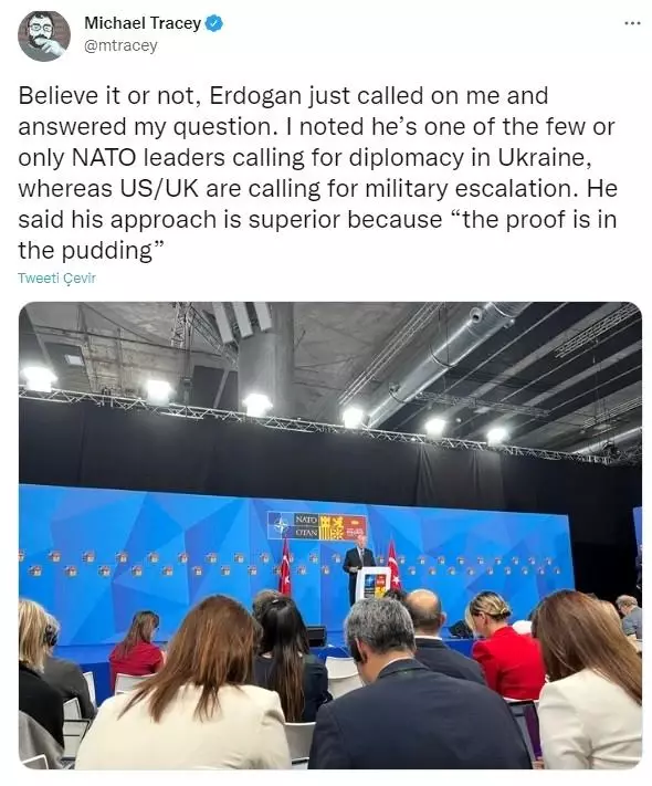 ABD'li gazeteciden dikkat çeken zirve yorumu: Erdoğan'a, önceden seçilmiş soruları alan Biden ve Johnson'dan çok daha fazla soru soruldu