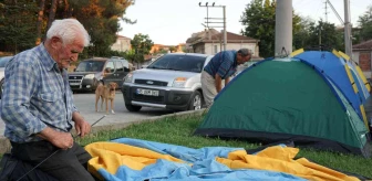 Edirne'de Kırkpınar için çadırda konaklayan vatandaşlara zabıta engeli