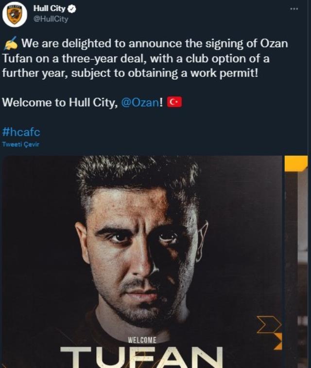 Hull City, Fenerbahçe'den Ozan Tufan'ı kadrosuna kattığını açıkladı