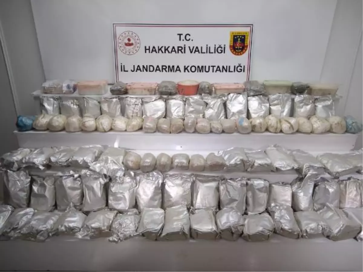 Yüksekova kırsalında 100 kilogram uyuşturucu ele geçirildi
