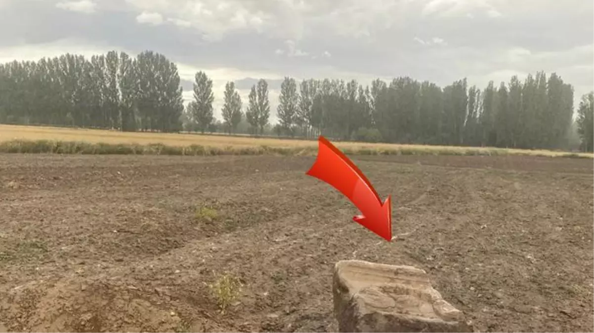 Tarlasını süren çiftçi, Roma dönemine ait taş eser buldu