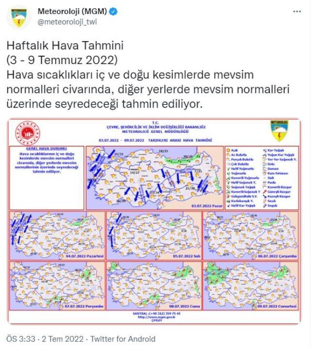 Hava sıcaklarını mevsim normallerinin üzerine çıkıyor! Bazı illerde sıcaklıklar 40 dereceyi bulacak Hava sıcaklarını mevsim normallerinin üzerine çıkıyor! Bazı illerde sıcaklıklar 40 dereceyi bulacak
