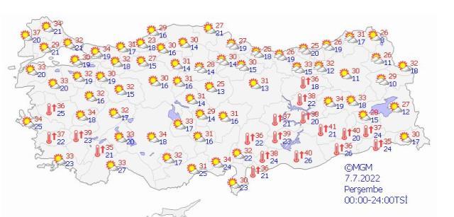 Hava sıcaklarını mevsim normallerinin üzerine çıkıyor! Bazı illerde sıcaklıklar 40 dereceyi bulacak Hava sıcaklarını mevsim normallerinin üzerine çıkıyor! Bazı illerde sıcaklıklar 40 dereceyi bulacak