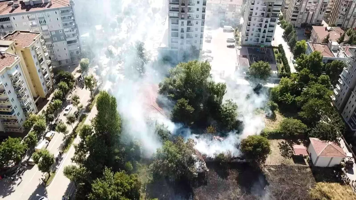 Son dakika haberleri... Otluk alanda başlayan yangın 2 ahır ve 1 barakayı küle çevirdi