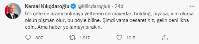 Kılıçdaroğlu'ndan dikkat çeken '5'li çete' açıklaması: Haber yollamayın, aramı bulmaya yeltenen pişman olur