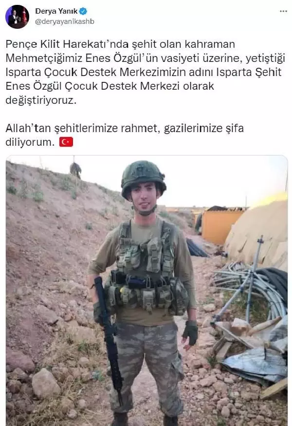 Şehit Enes Özgül'ün duyanları hıçkırıklara boğan vasiyeti gerçekleştirildi, adı yetiştiği yurda verildi