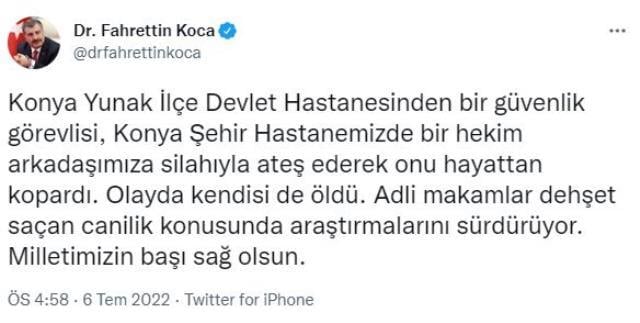 Son Dakika: Konya Şehir Hastanesi'nde silahlı saldırı! Doktoru öldüren şahıs intihar etti