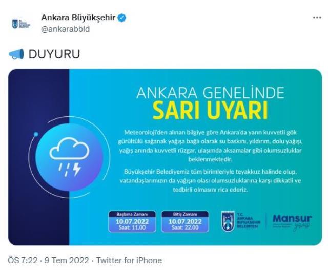 Meteoroloji saat verdi! İstanbul ve Ankara dahil 21 ile sarı kodlu uyarı