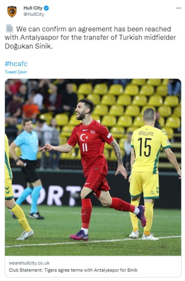 Antalyaspor'un Milli futbolcusu Doğukan Sinik resmen Hull City'de Antalyaspor'un Milli futbolcusu Doğukan Sinik resmen Hull City'de