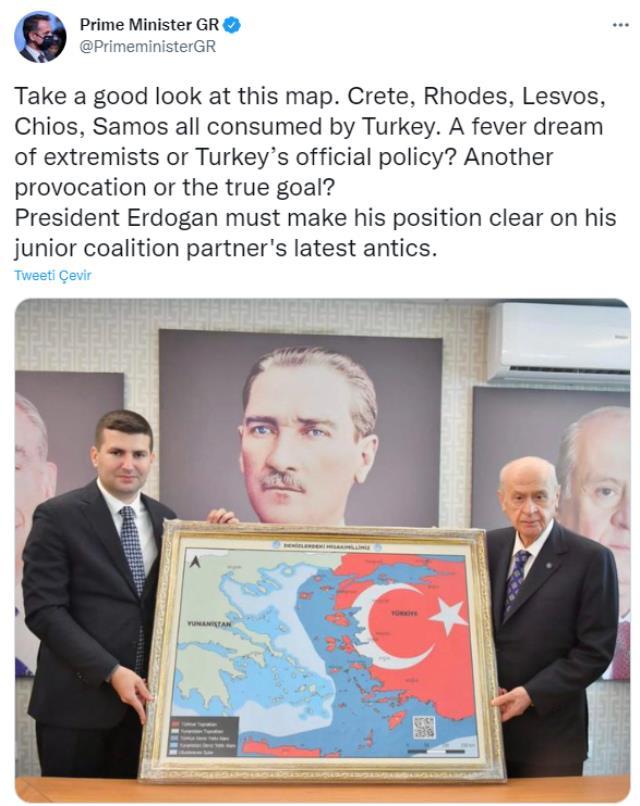 Miçotakis'ten Bahçeli'nin haritasına sert tepki: Bu ateşli bir rüya mı yoksa Türkiye'nin resmi politikası mı?