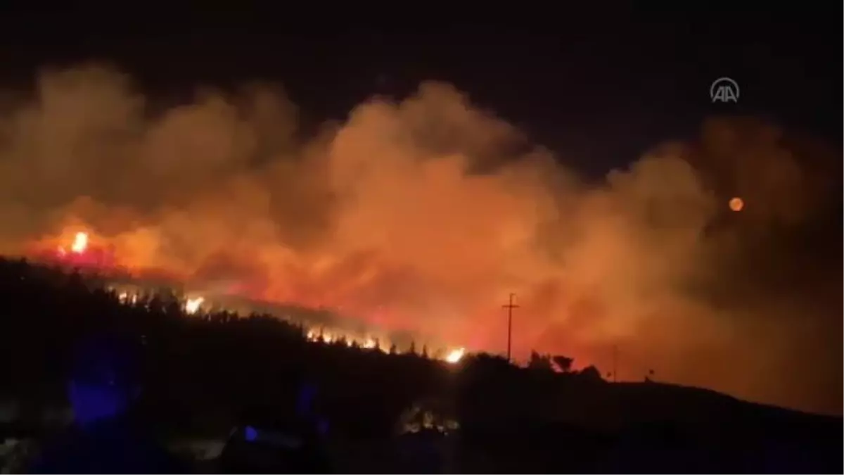 Çeşme'de makilik alanda çıkan yangına müdahale ediliyor (8)
