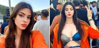 Lüks plaj partisine katılan Derin Talu, giydiği bikiniyle dikkat çekti