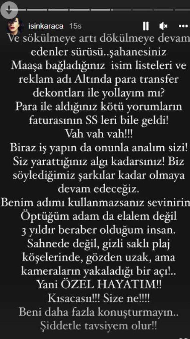 Sevgilisiyle öpüştüğü görüntüler için eleştirilen Işın Karaca, gözdağı verdi: Bendeki belgeler adam yakar