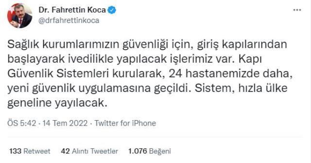 Son Dakika: Sağlıkçılara şiddet olaylarına ilişkin yeni adım: Tüm hastanelerin girişlerine güvenlik sistemi kurulacak