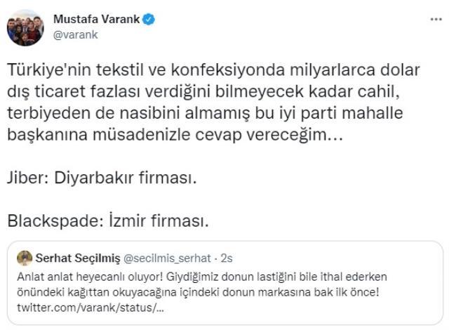 Sosyal medyada ilginç 'iç çamaşırı' polemiği! Bakan Varank, İYİ Partili isme böyle yanıt verdi