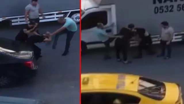Taksici ücret yüzünden tartıştığı yolcuyu arkadaşıyla arasına aldı, tekme tokat dövdü