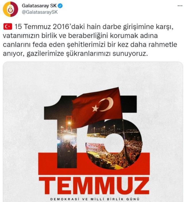 O kara gece yaşanalı 6 yıl oldu! Süper Lig devleri 15 Temmuz'u unutmadı