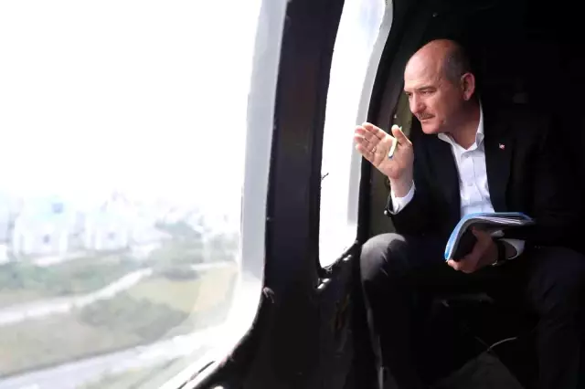 İçişleri Bakanı Soylu, trafik tedbirlerini havadan ve karadan denetledi