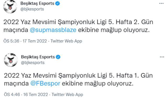 Taraftar küplere bindi! Beşiktaş Espor derbi sonrası bir mağlubiyet daha aldı Taraftar küplere bindi! Beşiktaş Espor derbi sonrası bir mağlubiyet daha aldı
