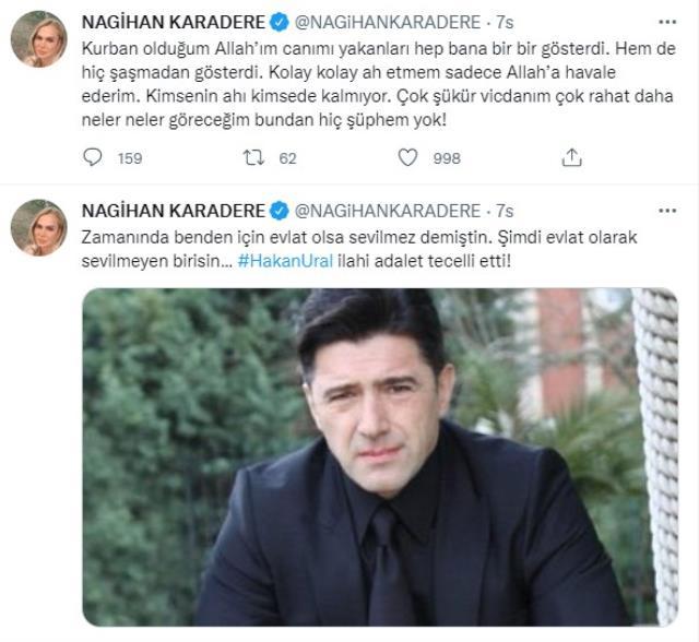 Babasının 'Tek gecelik ilişkimden oldu' dediği Hakan Ural'a Nagihan Karadere'den çok konuşulacak sözler: Adalet tecelli etti Babasının 'Tek gecelik ilişkimden oldu' dediği Hakan Ural'a Nagihan Karadere'den çok konuşulacak sözler: Adalet tecelli etti