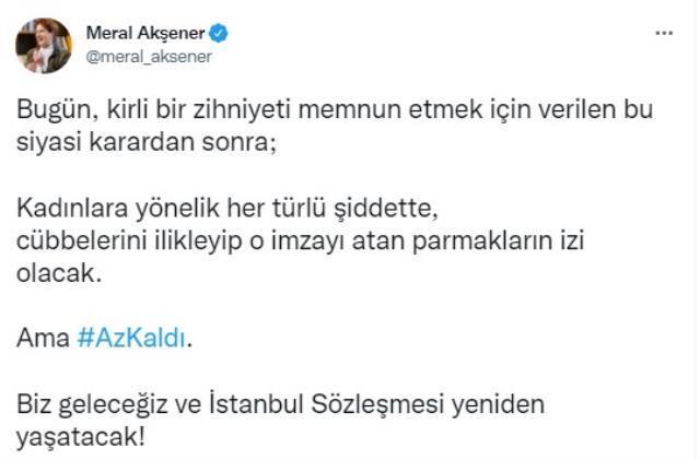 Danıştay'ın İstanbul Sözleşmesi kararı sonrası Kılıçdaroğlu ve Akşener aynı sözleri kullandı: İktidar olduğumuzda yeniden yürürlüğe koyacağız