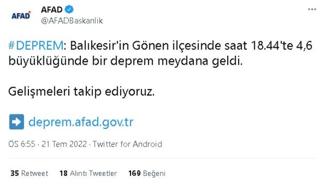 Balıkesir'de deprem mi oldu? 21 Temmuz 2022 Balıkesir'de nerede deprem oldu? 21 Temmuz Balıkesir Gönen'de kaç büyüklüğünde deprem oldu?