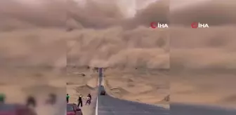 Çin'in Qinghai eyaletinde kum fırtınası