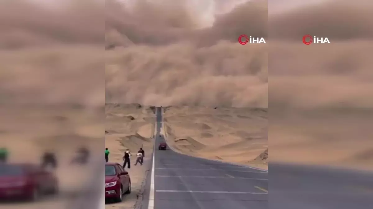 Çin'in Qinghai eyaletinde kum fırtınası