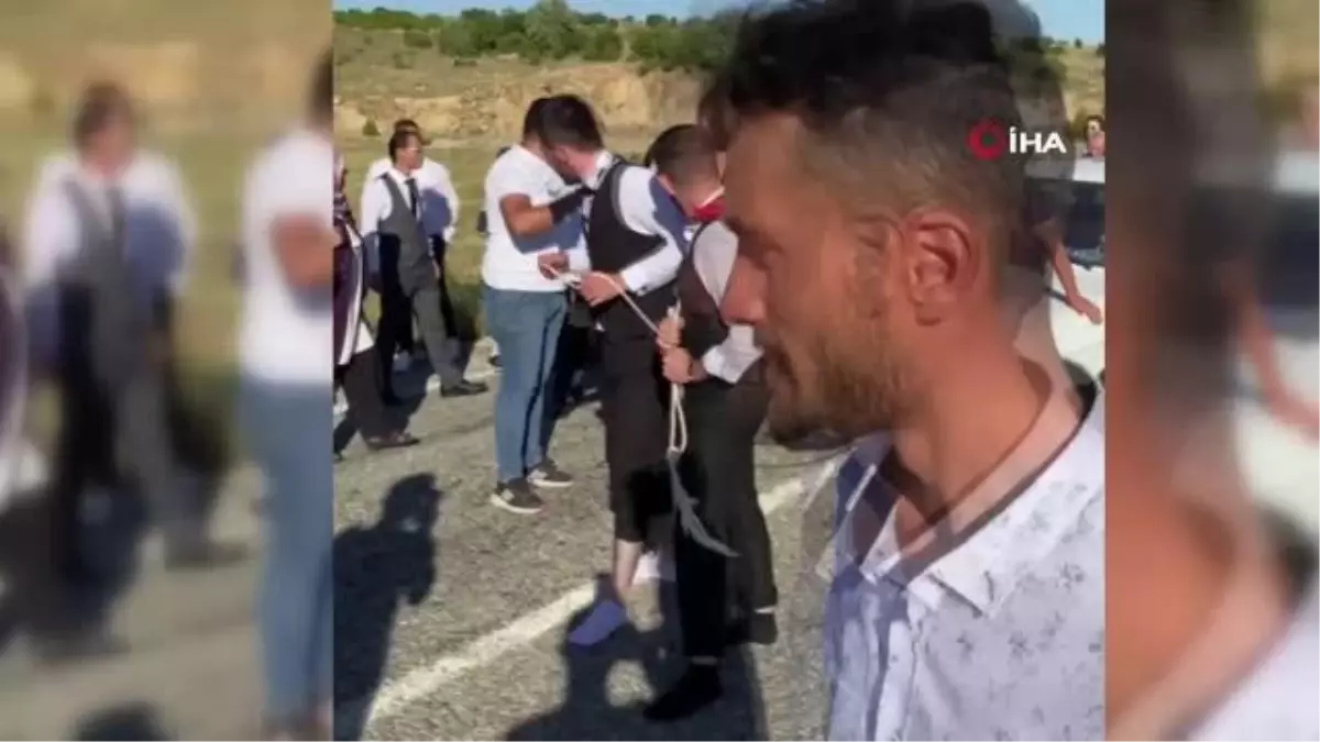 Damat ve sağdıcının 1 tonluk araçla imtihanı