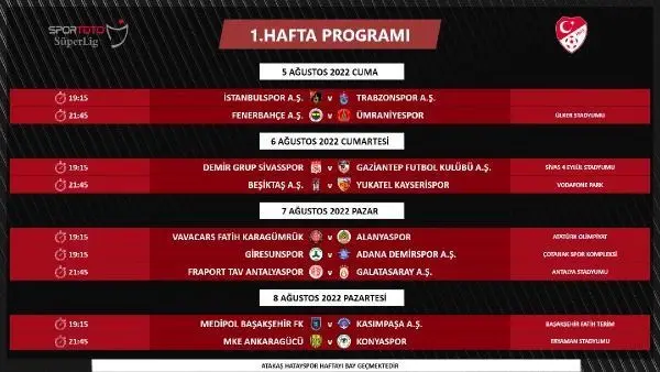 Süper Lig'de sezon İstanbulspor - Trabzonspor maçıyla başlayacak