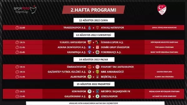 Süper Lig'de sezon İstanbulspor - Trabzonspor maçıyla başlayacak