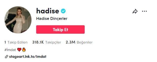 Nisan ayında evlenen Hadise, sosyal medya hesaplarına 'Dinçerler' soyadını ekledi