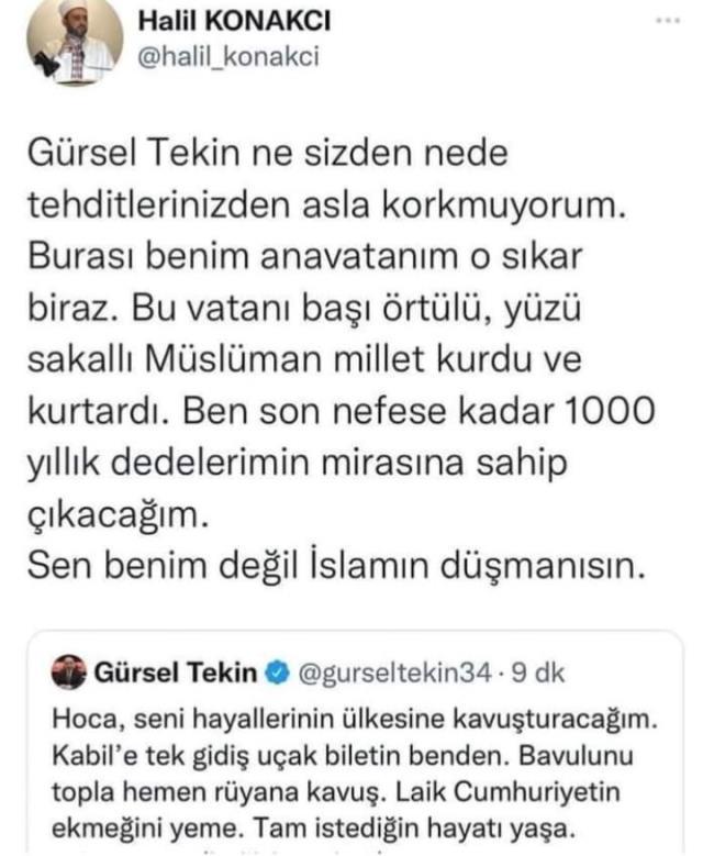 Hilafet çağrısıyla gündeme gelen imam ile milletvekili Gürsel Tekin arasında gerginlik! Sosyal medyada atıştılar