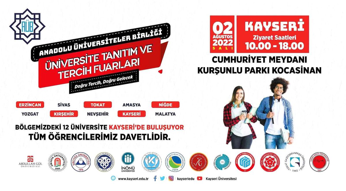 AÜB Tanıtım ve Tercih Fuarı Kayseri'de yapılacak