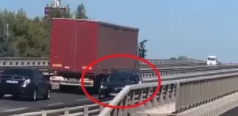 Trafikte geri geri 12 kilometre giden sürücüye 1.742 TL ceza