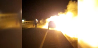 Erzincan haber | Erzincan'da seyir halindeki otomobil yandı
