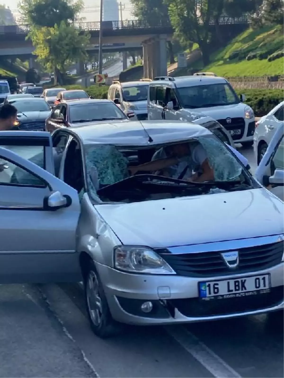 Köprüden atlayıp otomobilin üzerine düştü: 3 yaralı