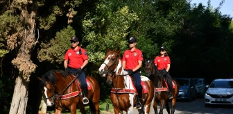 Son dakika haber | GAZİANTEP - Atlı polis birlikleri parklarda güvenlik denetimine katıldı